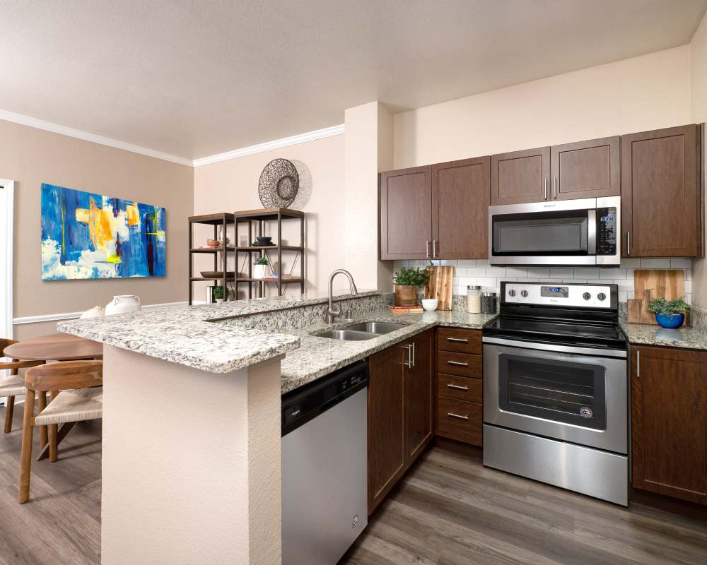 Kitchen at Crescent Cove at Lakepointe in Lewisville, Texas
