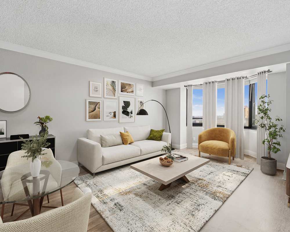 Spacious living room at Tower 737 Condominium Rentals in San Francisco, California