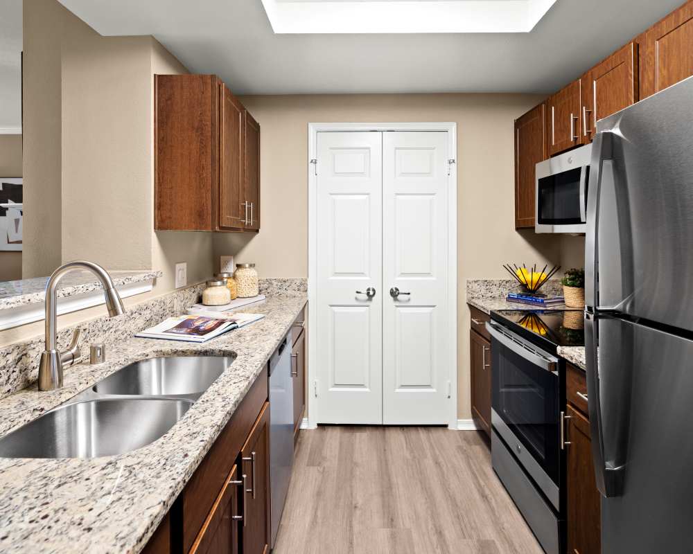 Kitchen at Lakeview at Parkside in Farmers Branch, Texas