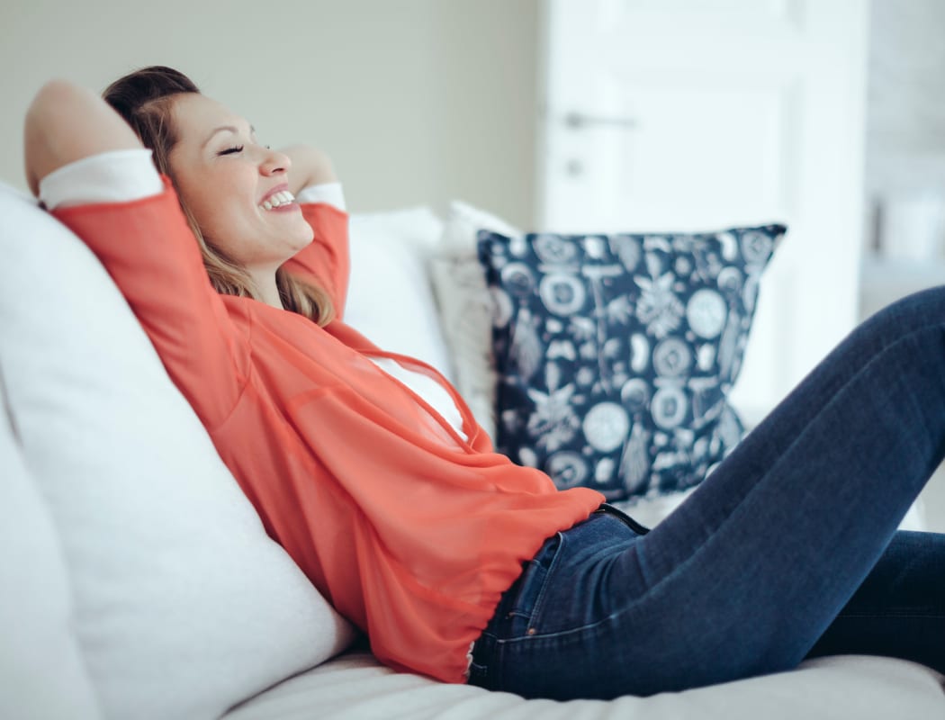 Woman relaxing at Avilla Gateway in Phoenix, Arizona