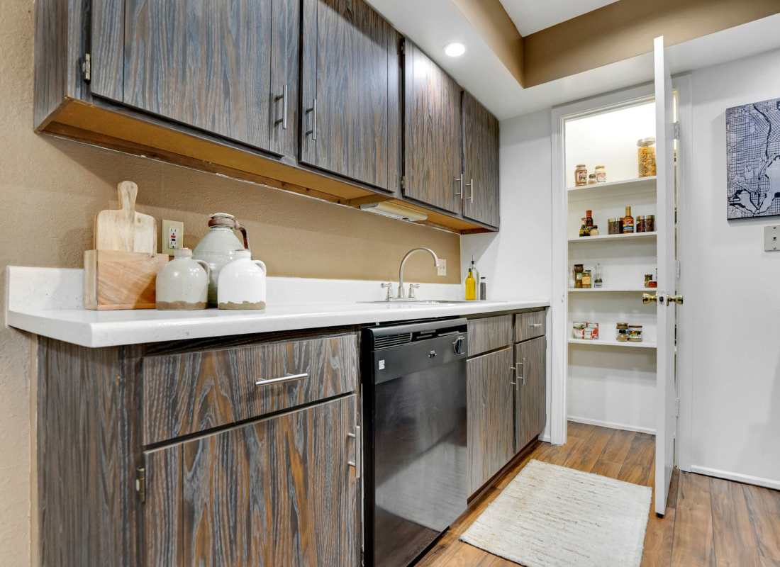 Kitchen and pantry at Canterbury Green in Fort Wayne, Indiana