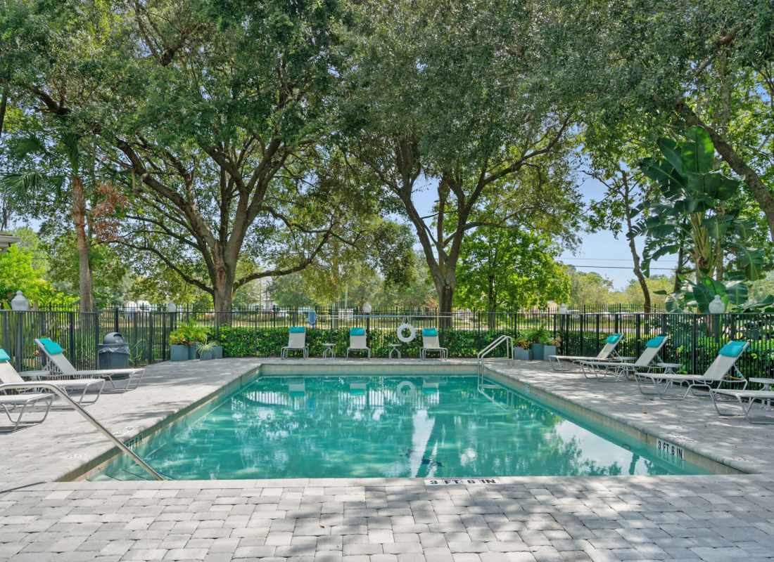 Modern pool at The Groves in Port Orange, Florida