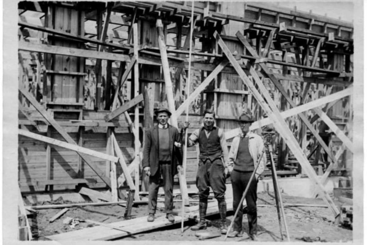 Construction workers at Montgomery Mill Apartments in Windsor Locks, Connecticut