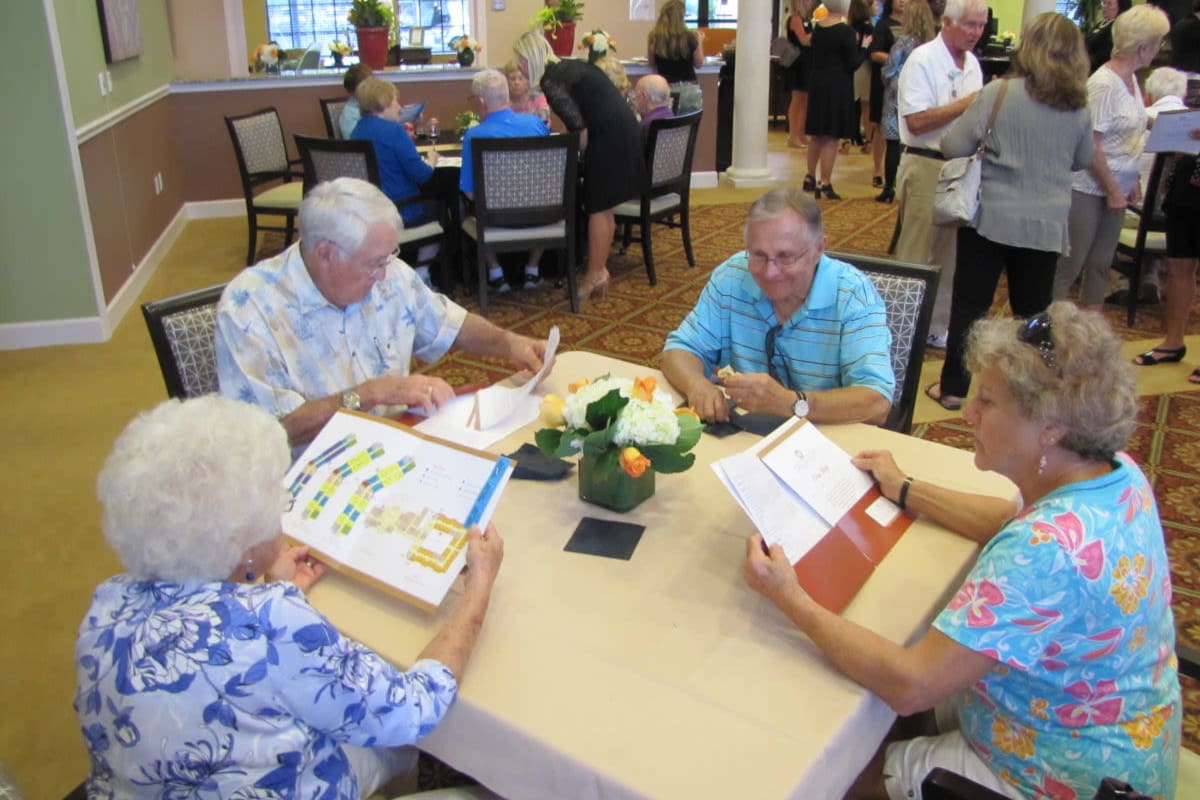 Residents learning about offerings at Cypress Point in Fort Myers, Florida. 