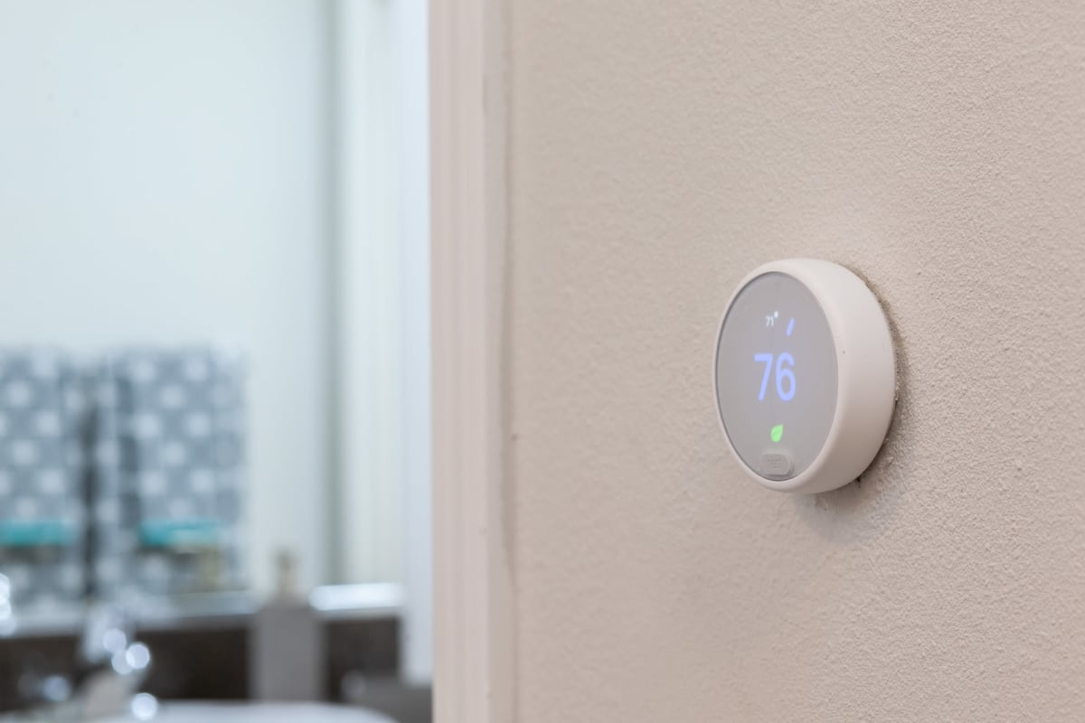 Nest thermostats for temperature control included in homes at West Fifth Apartments in Ontario, California