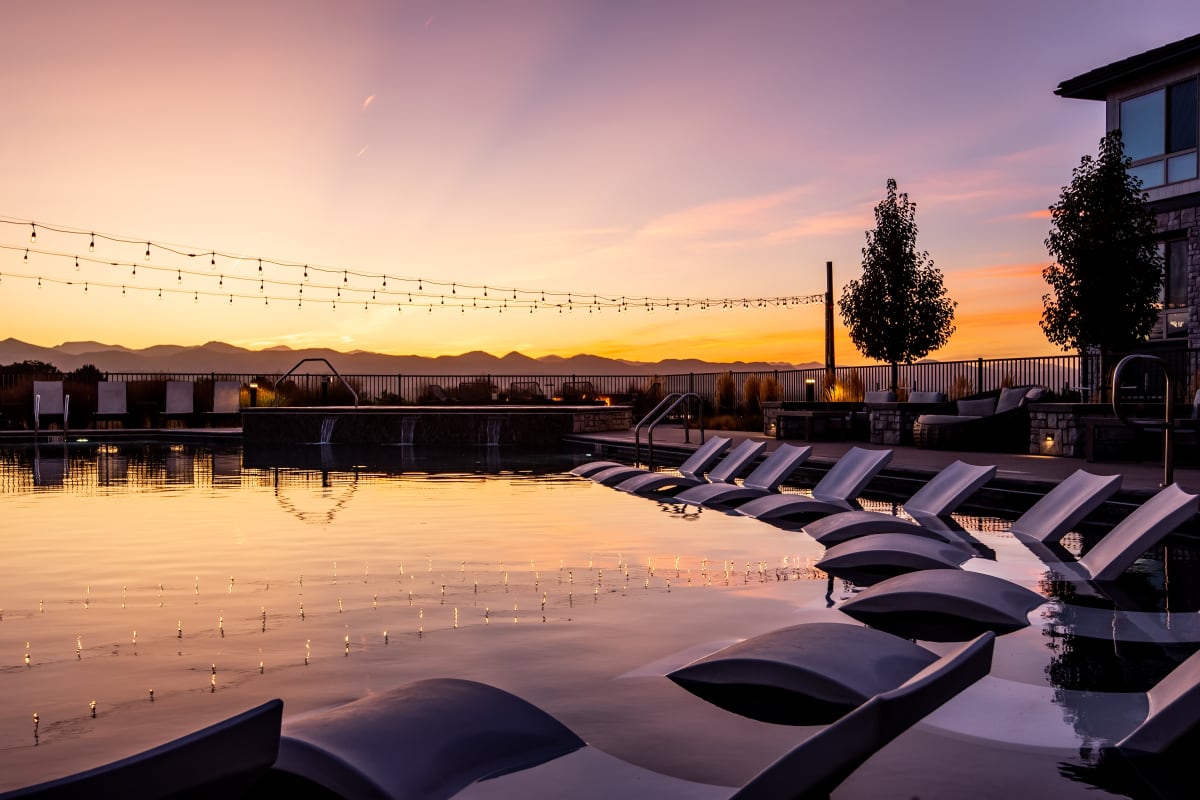 Luxury Swimming Pool at Solana Lucent Station in Highlands Ranch, Colorado