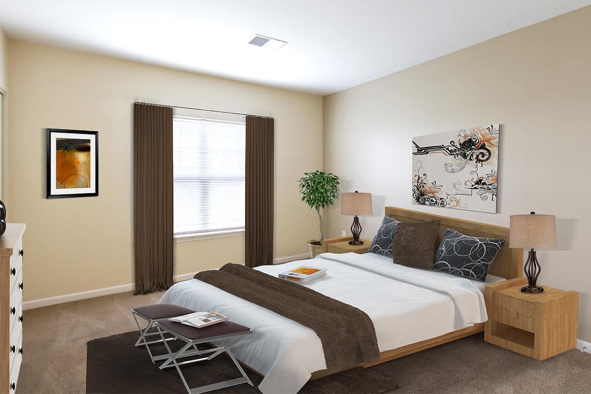 Ethan Pointe Apartments offers a luxury bedroom in Rochester, New York