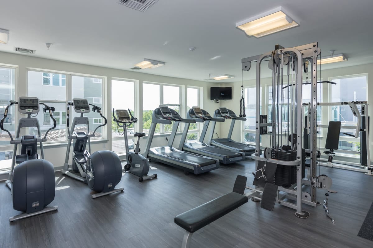 Fitness center for residents at Indigo 19 in Virginia Beach, Virginia