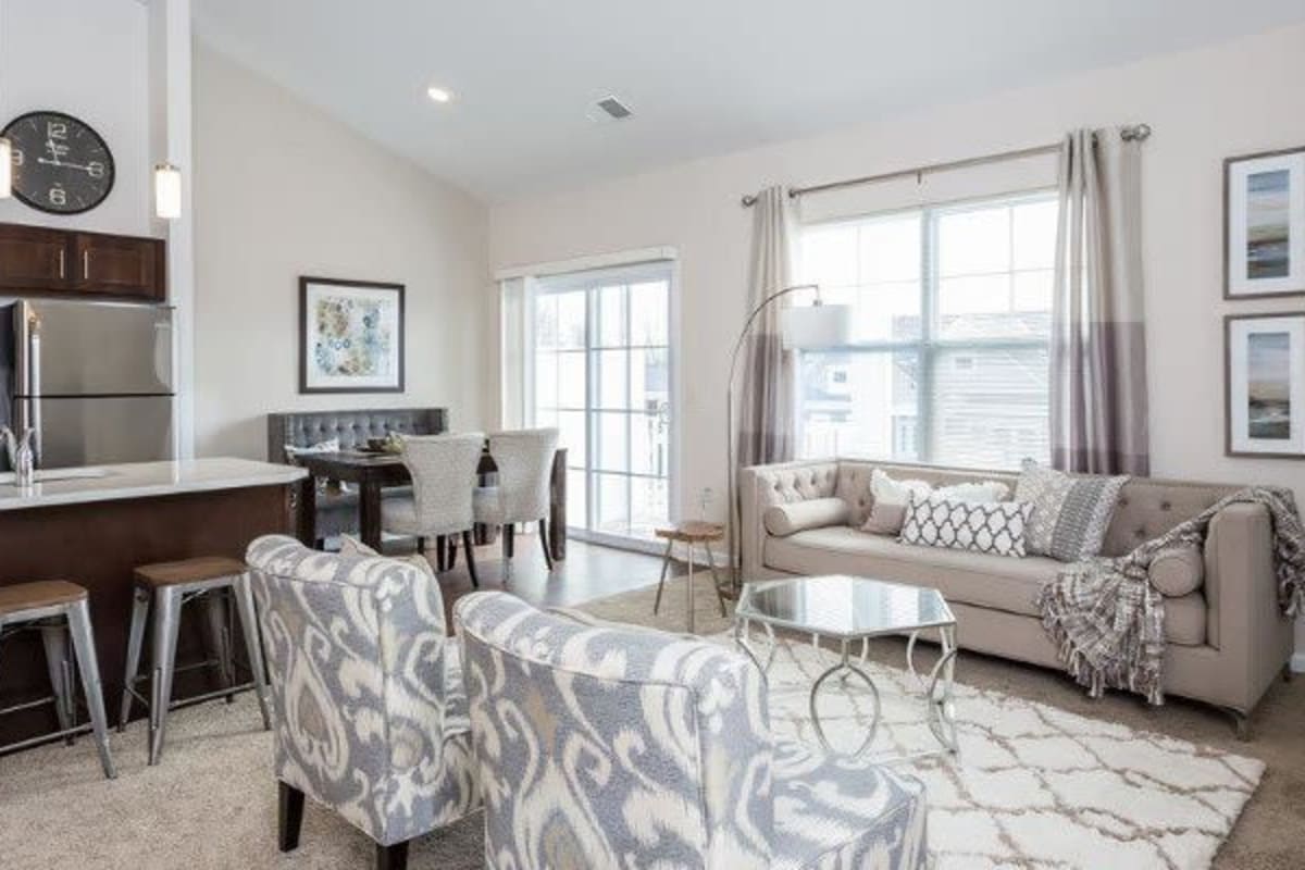 Living room at Union Square Apartments in North Chili, New York