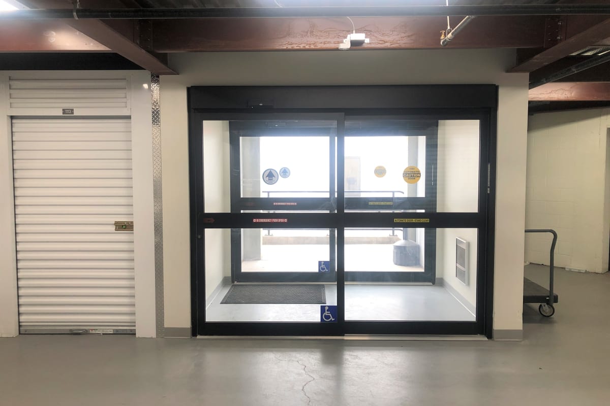 Automatic sliding door access to Storage 365 in St. Paul, Minnesota