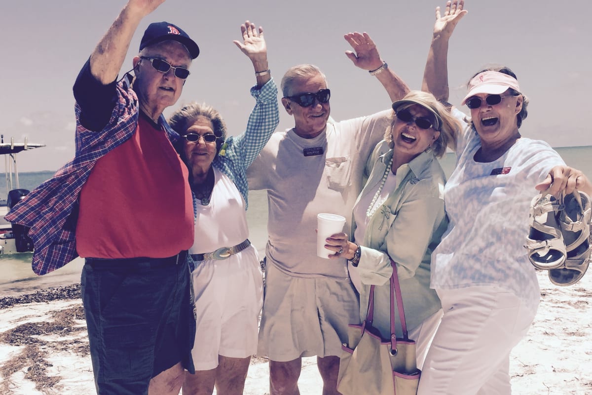 Residents of Osprey Heights Gracious Retirement Living in Valrico, Florida at the beach
