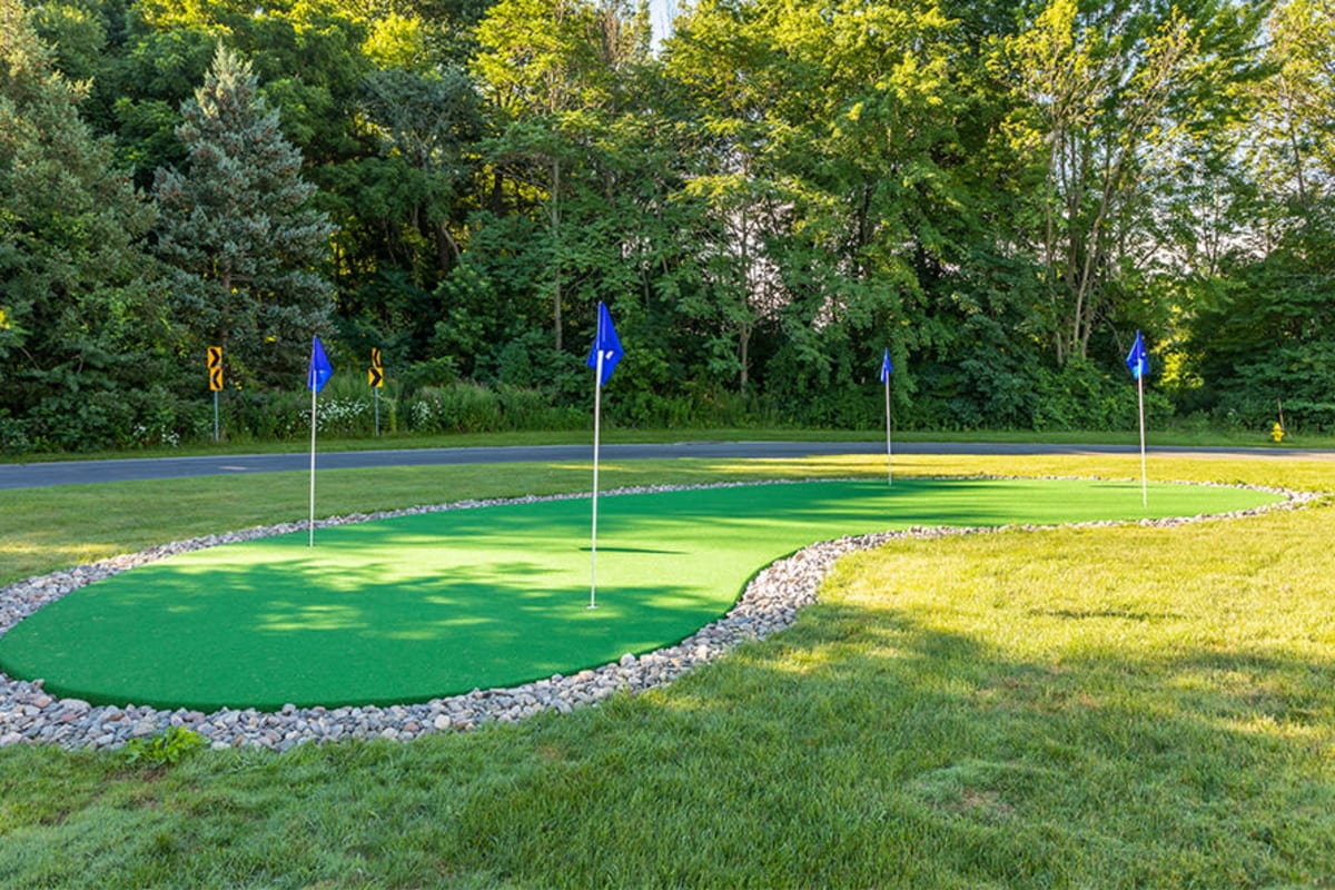 Putting green at Webster Green in Webster, New York