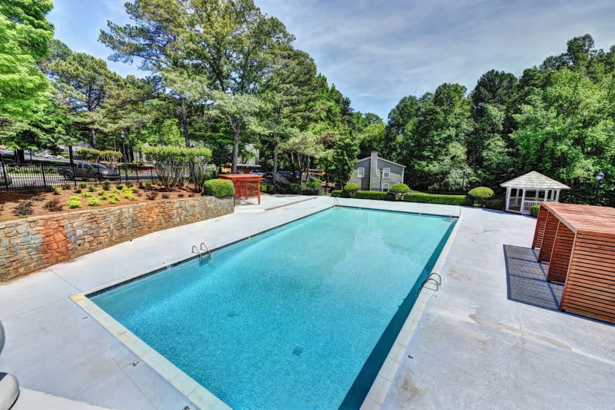Sparkling swimming pool at Fields at Peachtree Corners in Norcross, Georgia