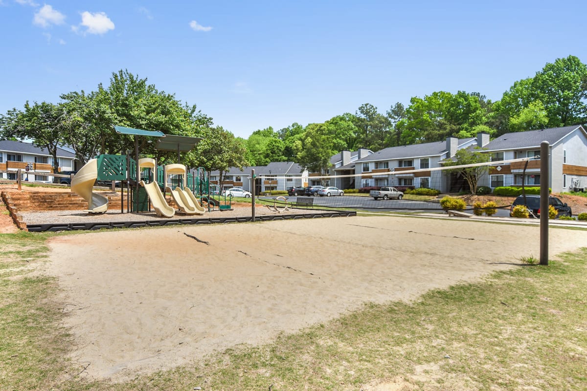 Sand volleyball court at The Alcove in Smyrna, Georgia