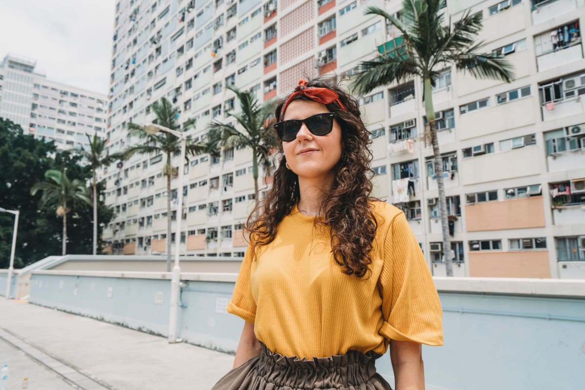 Resident exploring West Palm Beach, Florida near The District Flats