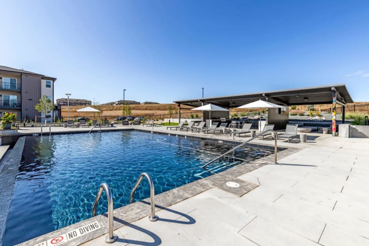 Resort-style pool at The Wyatt Apartments in Fort Collins, Colorado
