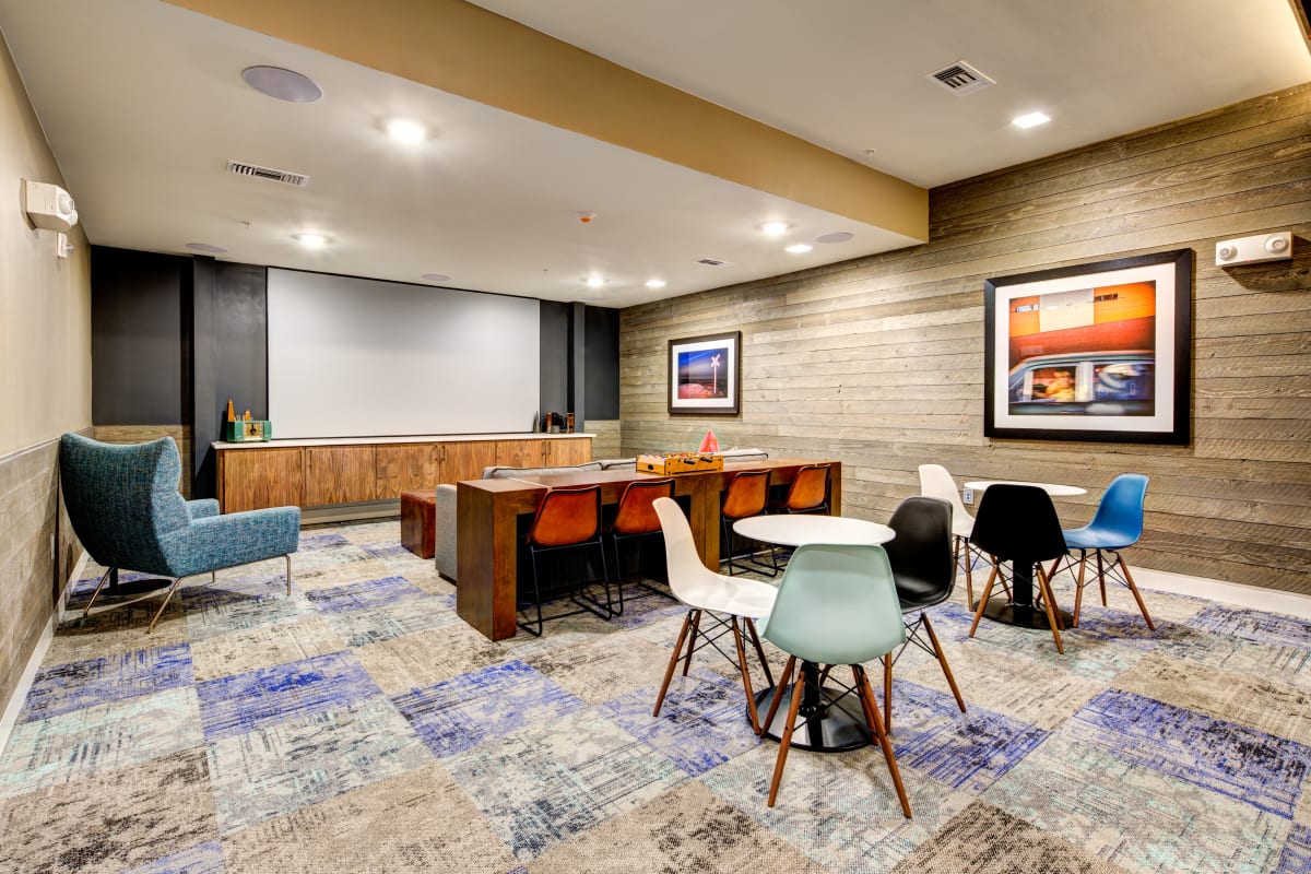 Movie viewing room at Water Marq in Austin, Texas