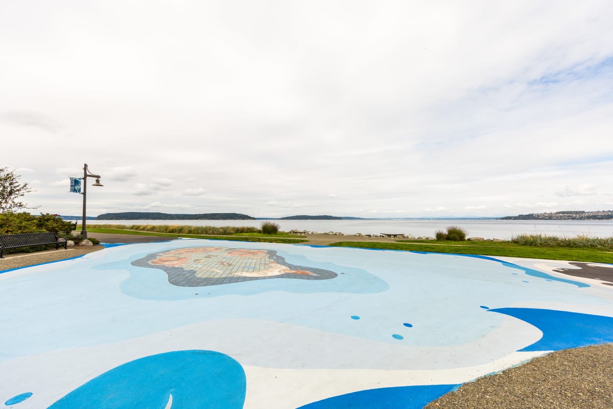 Outdoor park at Copperline at Point Ruston in Tacoma, Washington