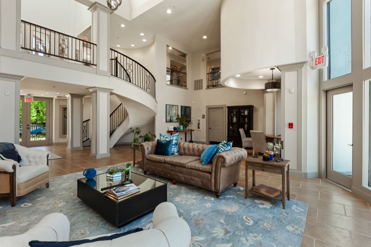Huge clubhouse with lots of room for residents to relax in at 45Eighty Dunwoody Apartment Homes in Dunwoody, Georgia