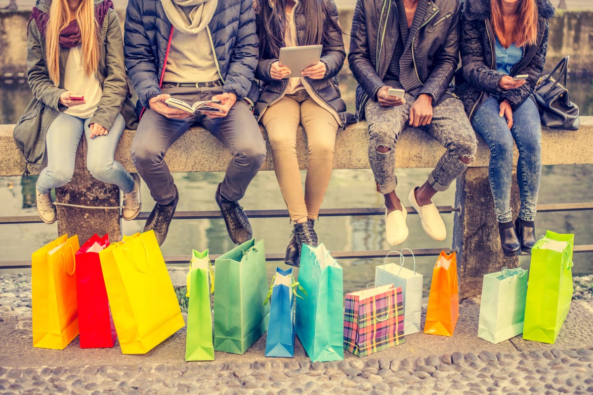 Residents out shopping near Enchanted Springs Apartments in Colorado Springs, Colorado