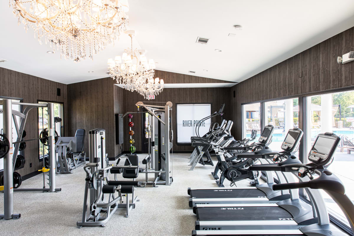 Fitness center at River Pointe in Carrollton, Georgia