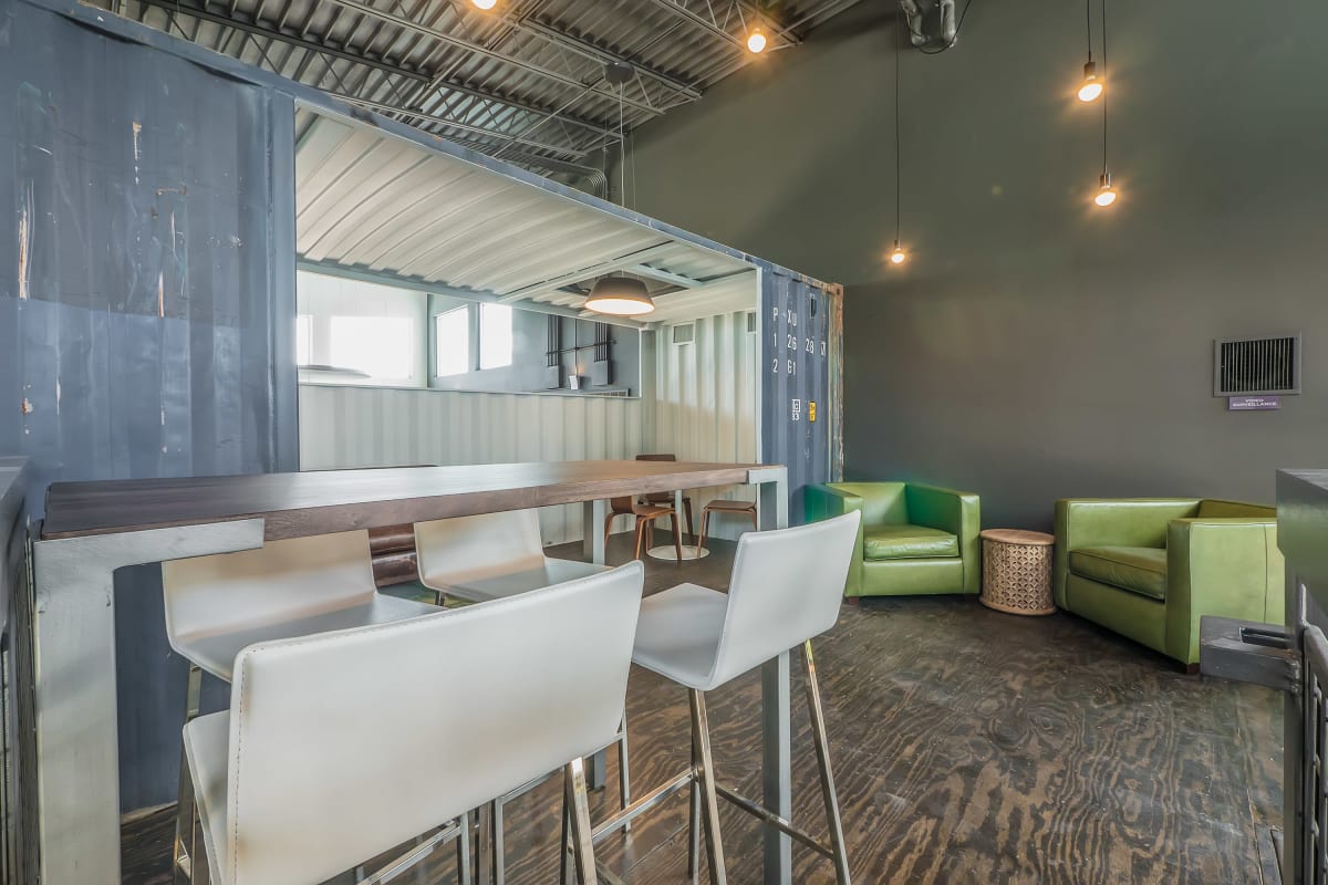 Study space and coffee bar at The Thompson in San Marcos, Texas