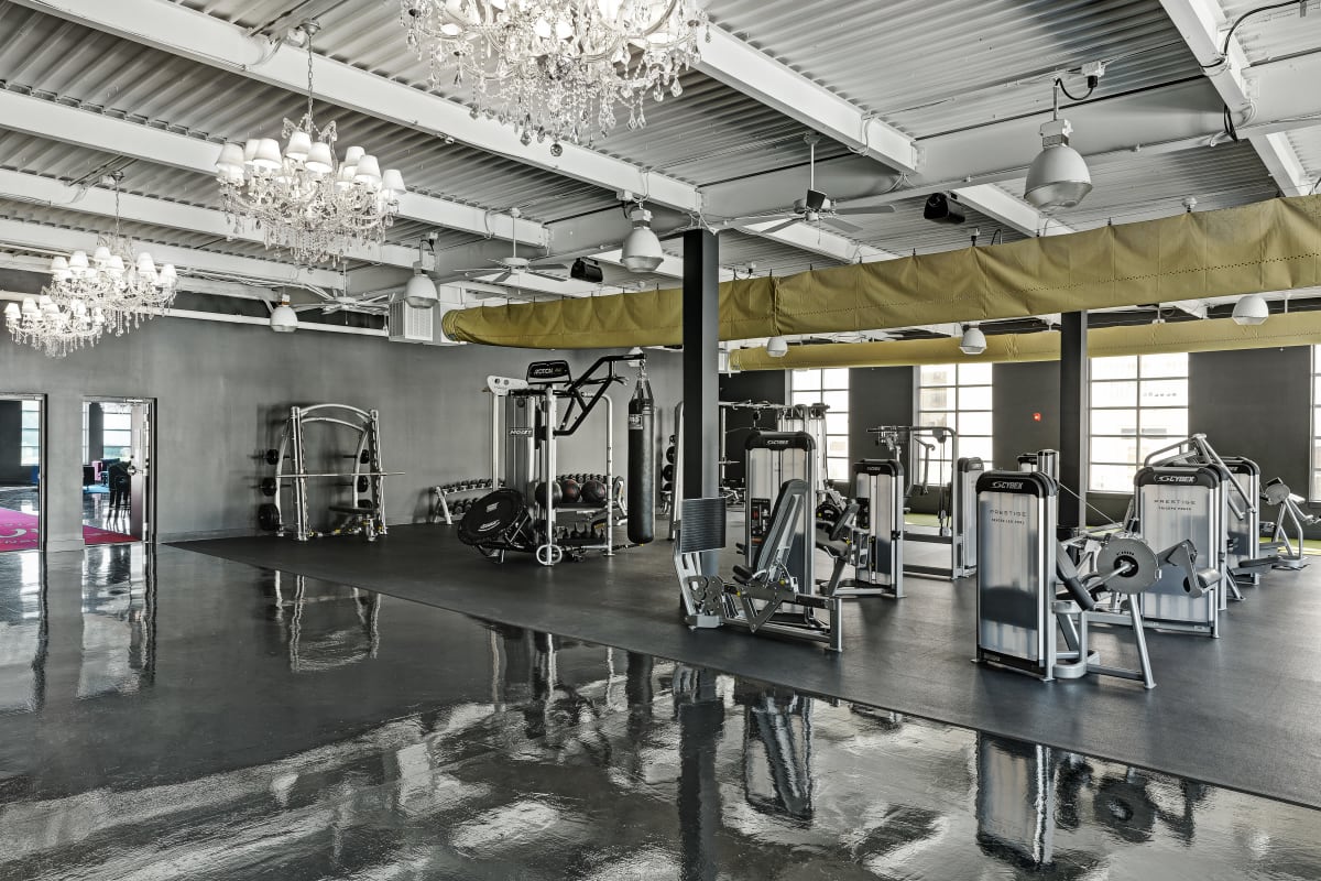 Very well-equipped onsite fitness center at The Vic in Greensboro, North Carolina