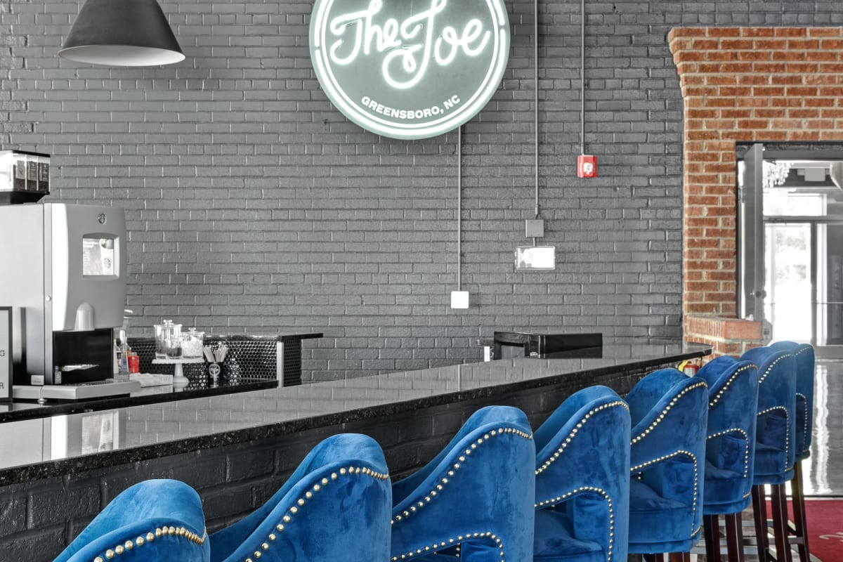 The Joe onsite café at The Vic in Greensboro, North Carolina