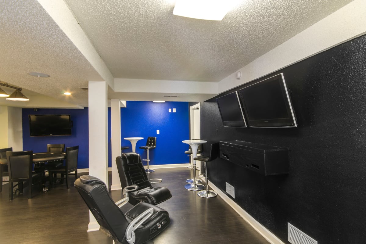 TV and game room at Hawks Pointe in Lawrence, Kansas