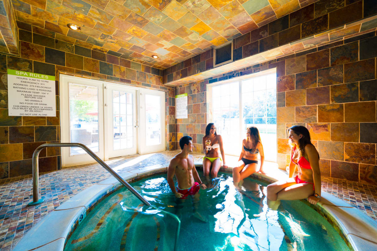 24-hour hot tub at Woodland Mews in Ann Arbor, Michigan