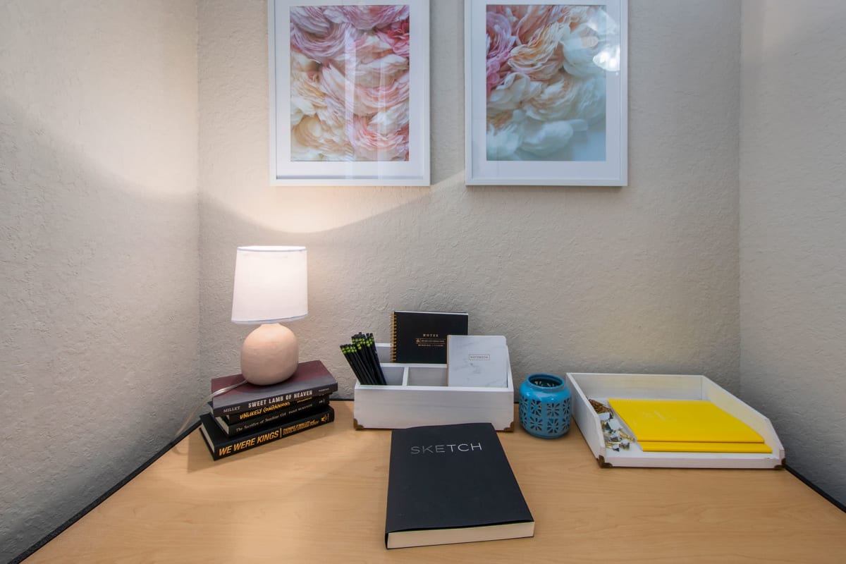 Cozy study area in a furnished home at The Ivy in Tampa, Florida