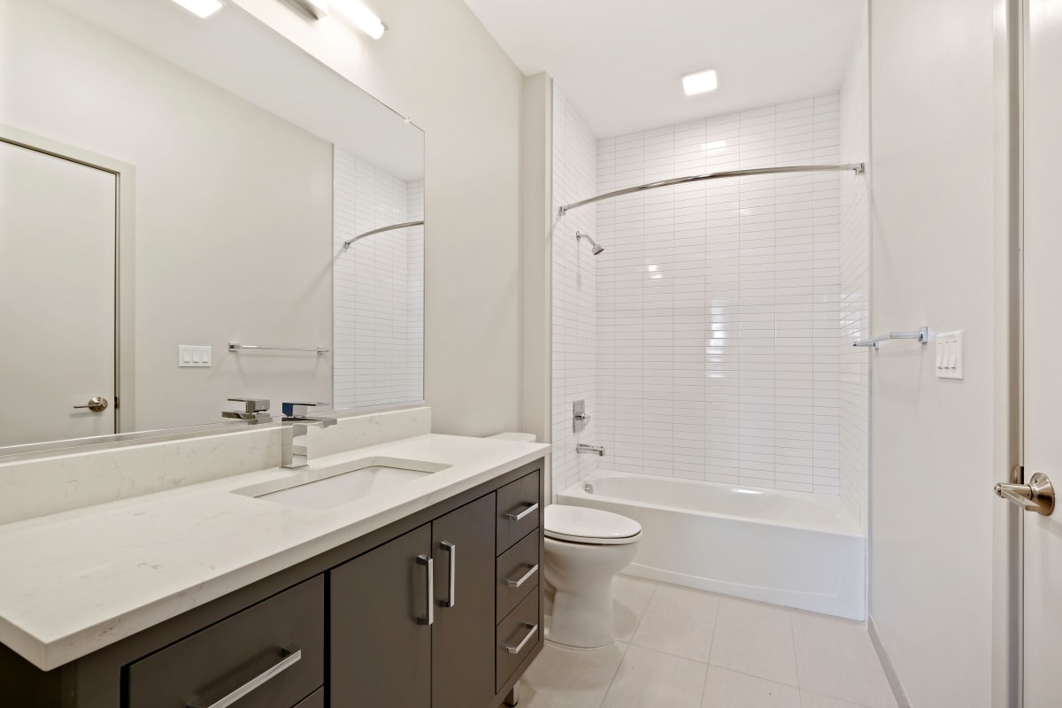 Designer bathroom finishes at Big Sky Flats in Washington, District of Columbia