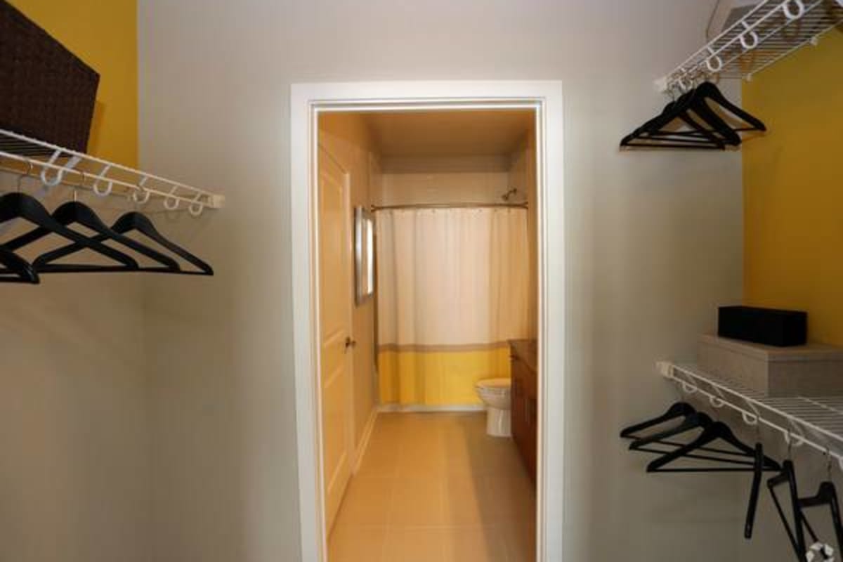 Large walk-in closet at The Tala at Washington Hill in Baltimore, Maryland