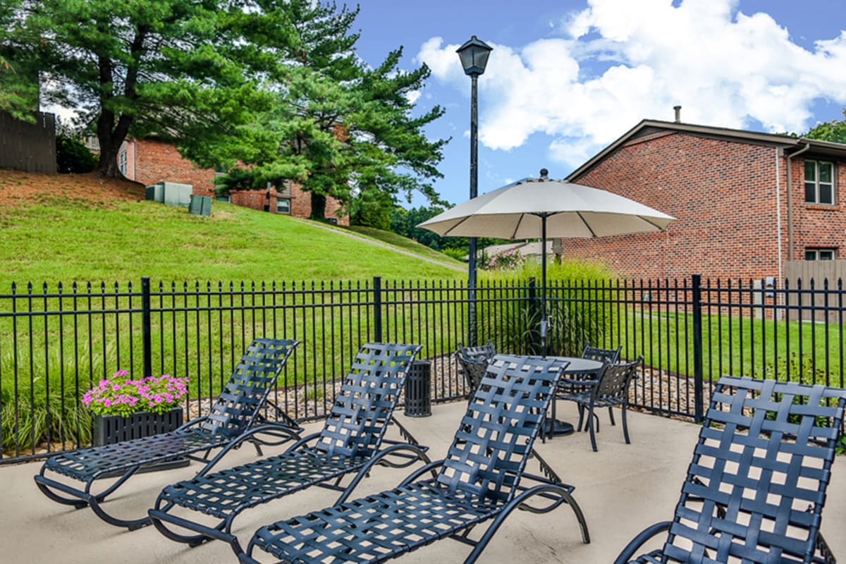 Poolside seating at Cedar Point in Roanoke, Virginia