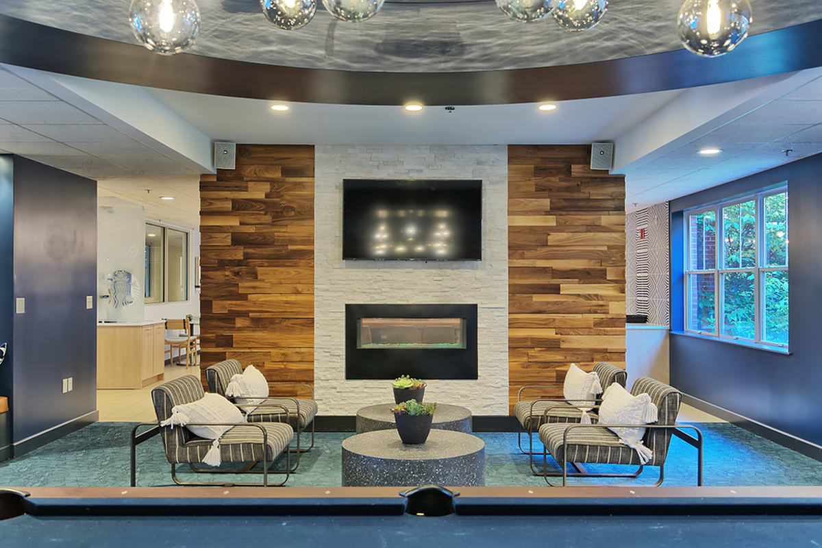 Resident lounge at Twin River Commons in Binghamton, New York