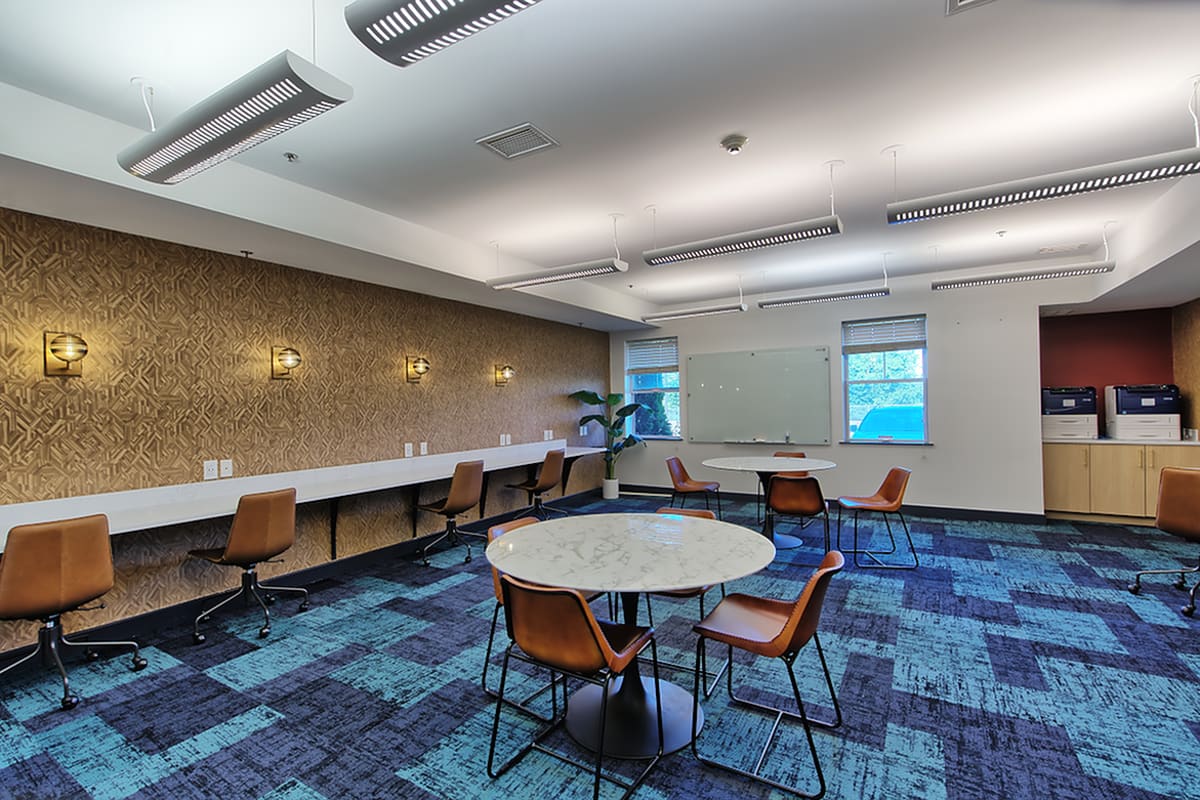 Study room with printers at Twin River Commons in Binghamton, New York