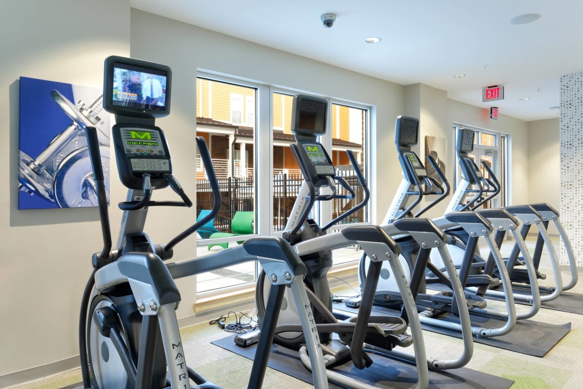 Fitness center at The Dillon in Bloomington, Indiana