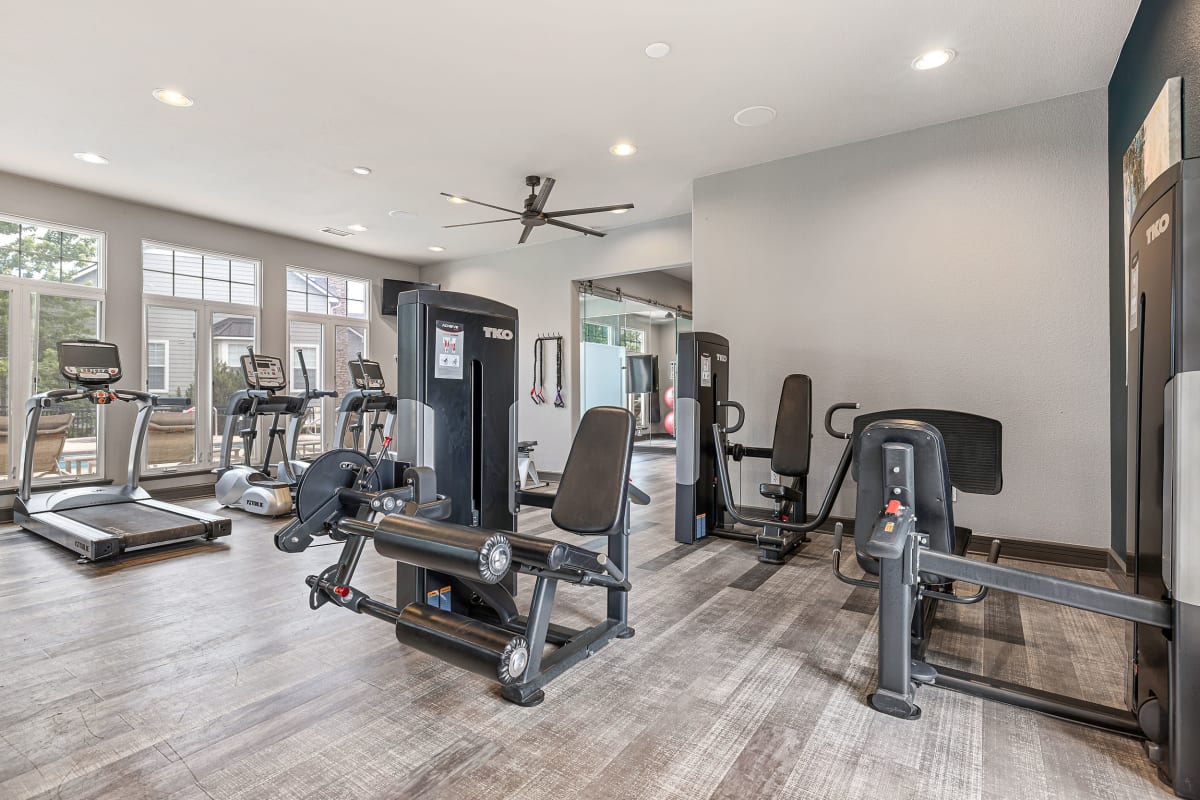 Cardio and weight machines at Marquis Castle Pines in Castle Pines, Colorado