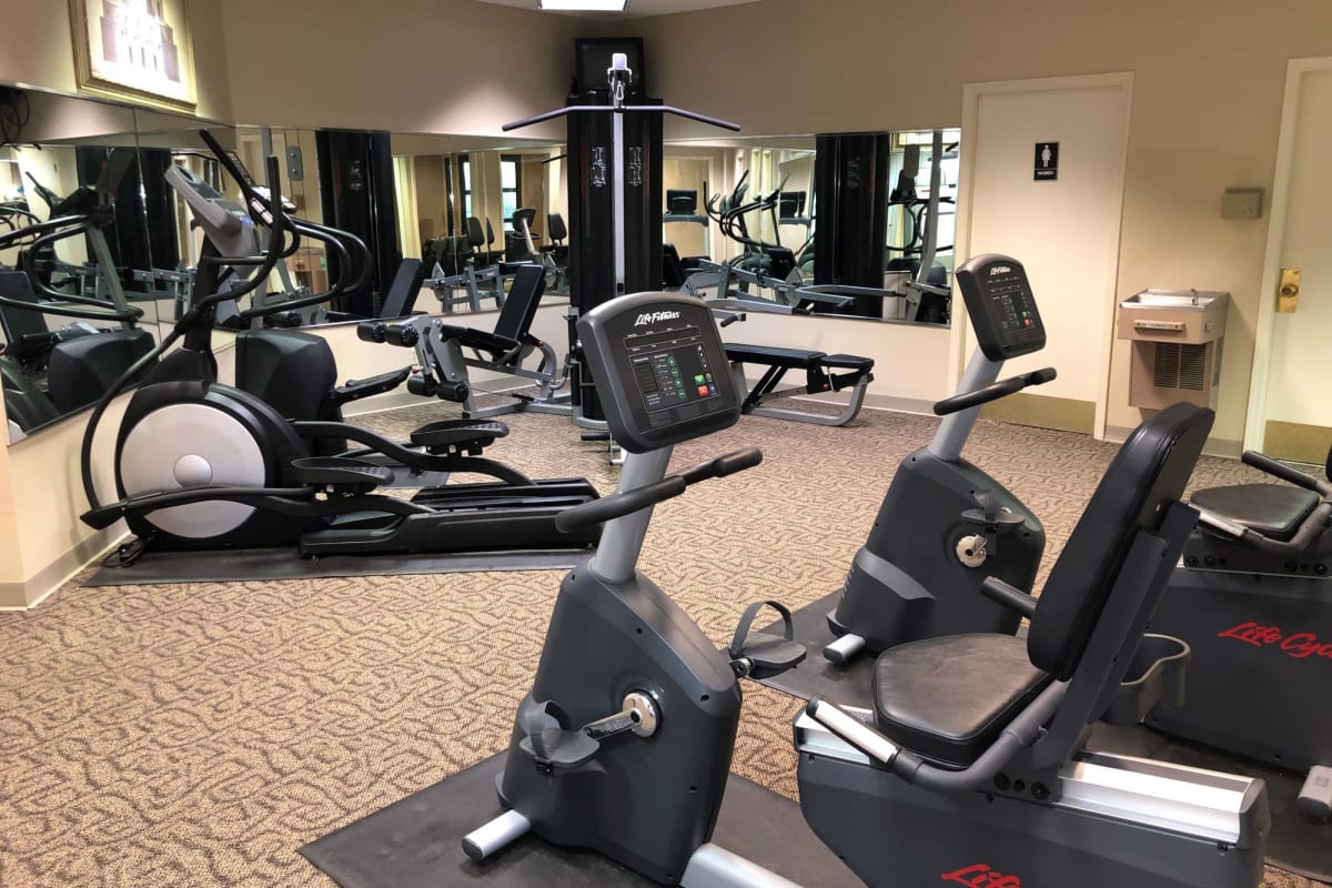 Fitness center with cardio equipment at Sycamore Lake in Memphis, Tennessee