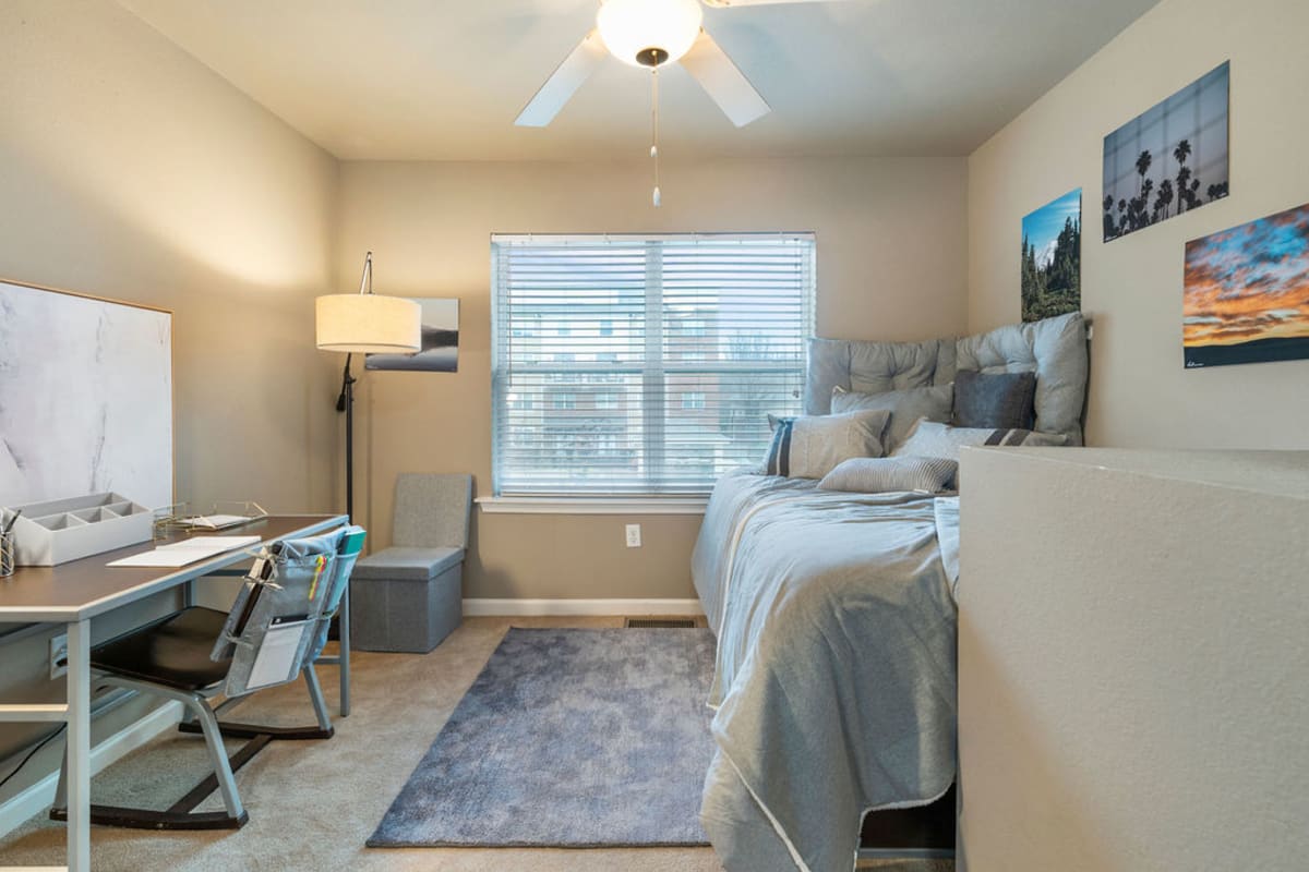 Model bedroom at The Blake in Kennesaw, Georgia