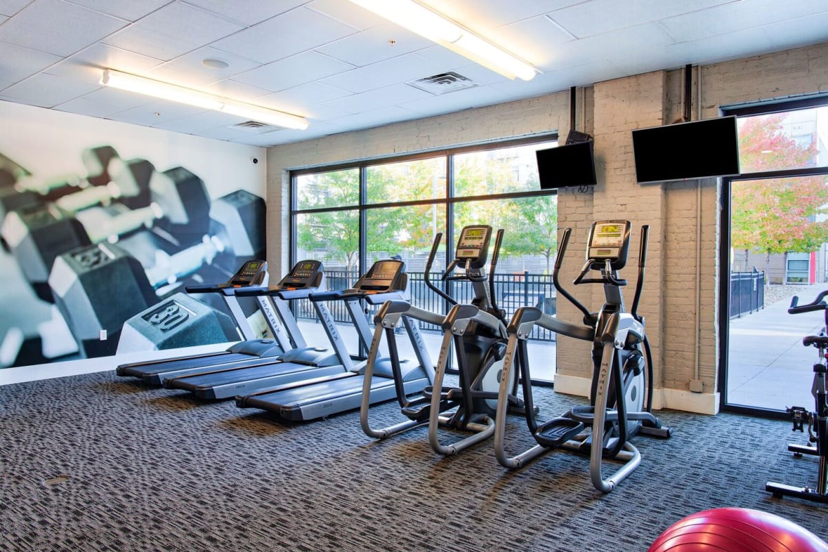 Well-equipped fitness center at Circa Apartments in Indianapolis, Indiana