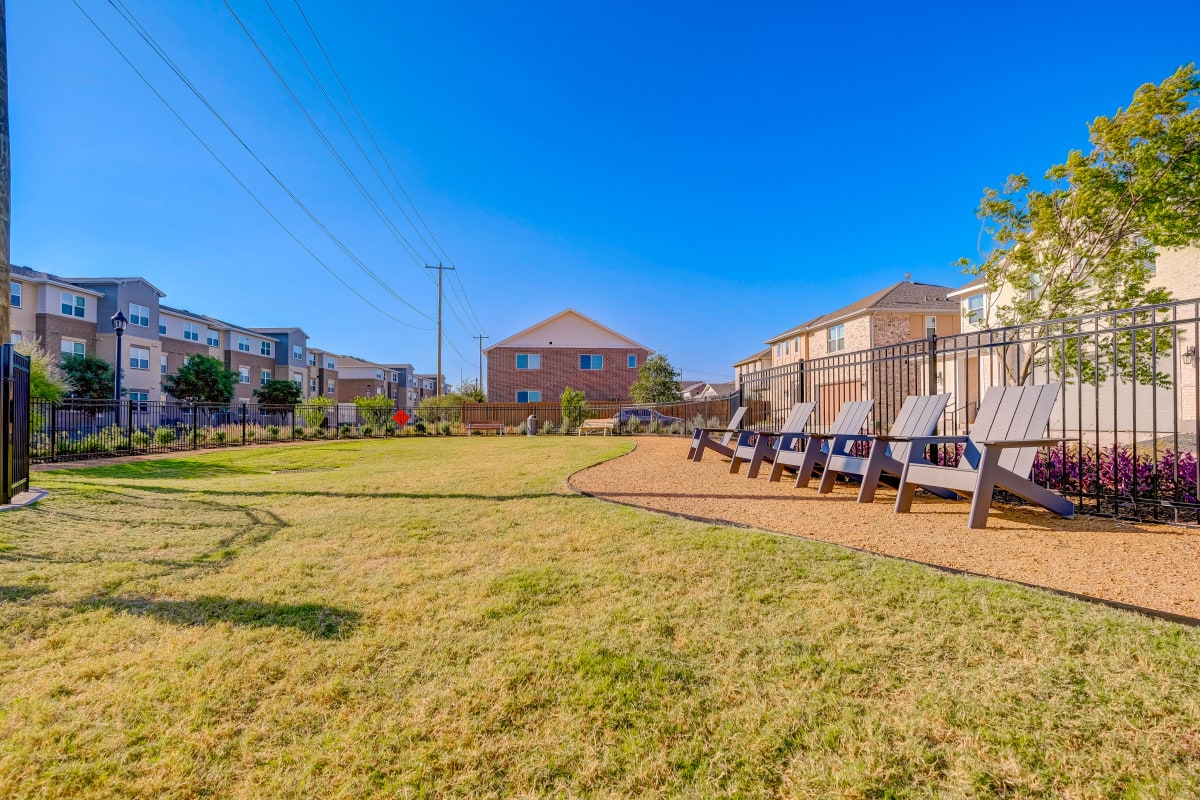 Relaxing grass area at BB Living Light Farms in Celina, Texas