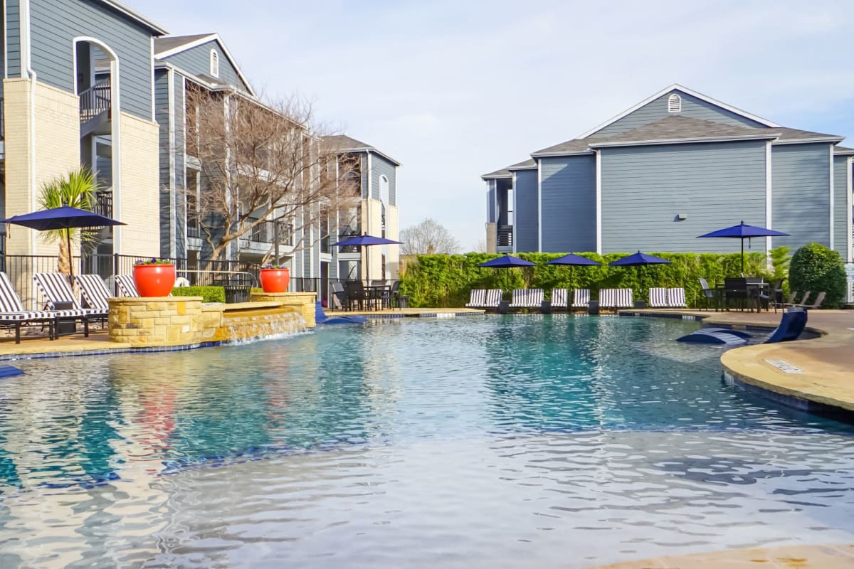 Luxury outdoor pool at The Leonard in Denton, Texas