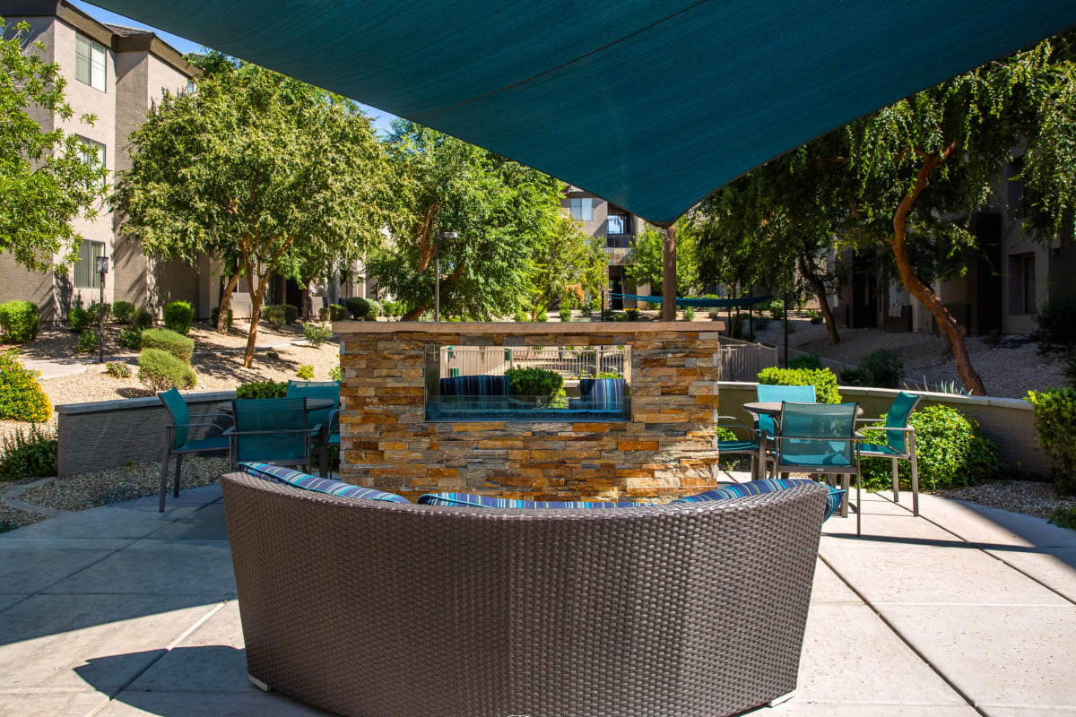 Outdoor lounge area at Ascent at Papago Park in Phoenix, Arizona