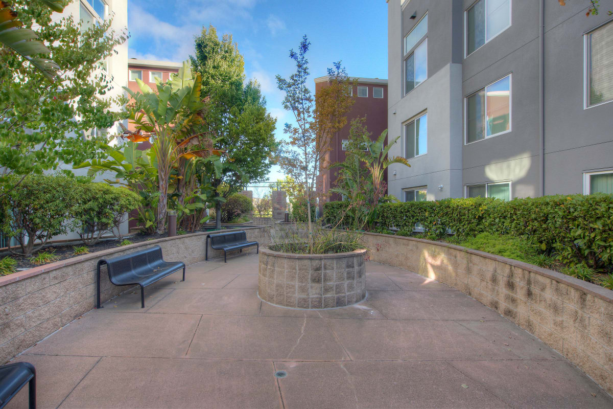 Courtyard area at The Bridge at Emeryville in Emeryville, California