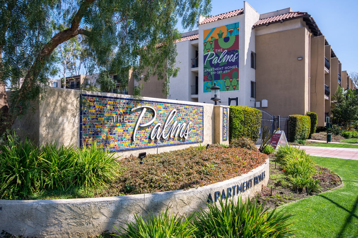 Resort-style pool at The Palms in Los Angeles, California