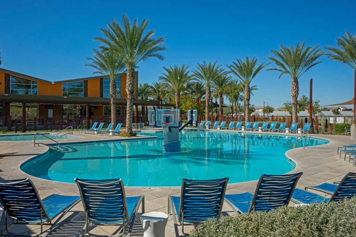 Sparkling swimming pool at The Reserve at Eastmark in Mesa, Arizona
