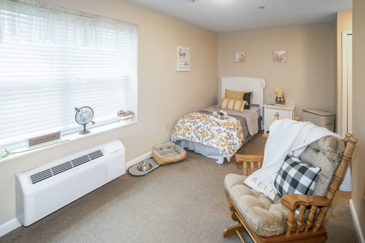 Cozy bedrooms at Trustwell Living at Carlisle Place in Bucyrus, Ohio