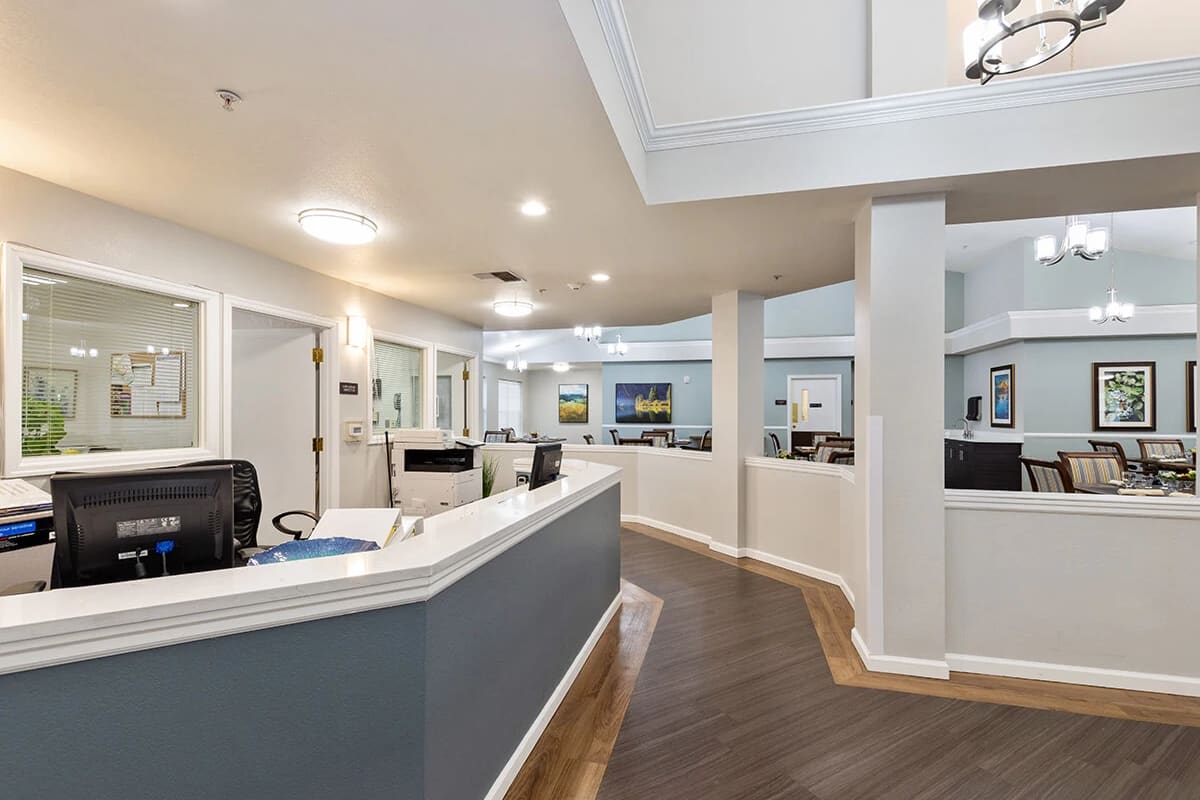 Front desk at Trustwell Living at Suncrest Place in Talent, Oregon