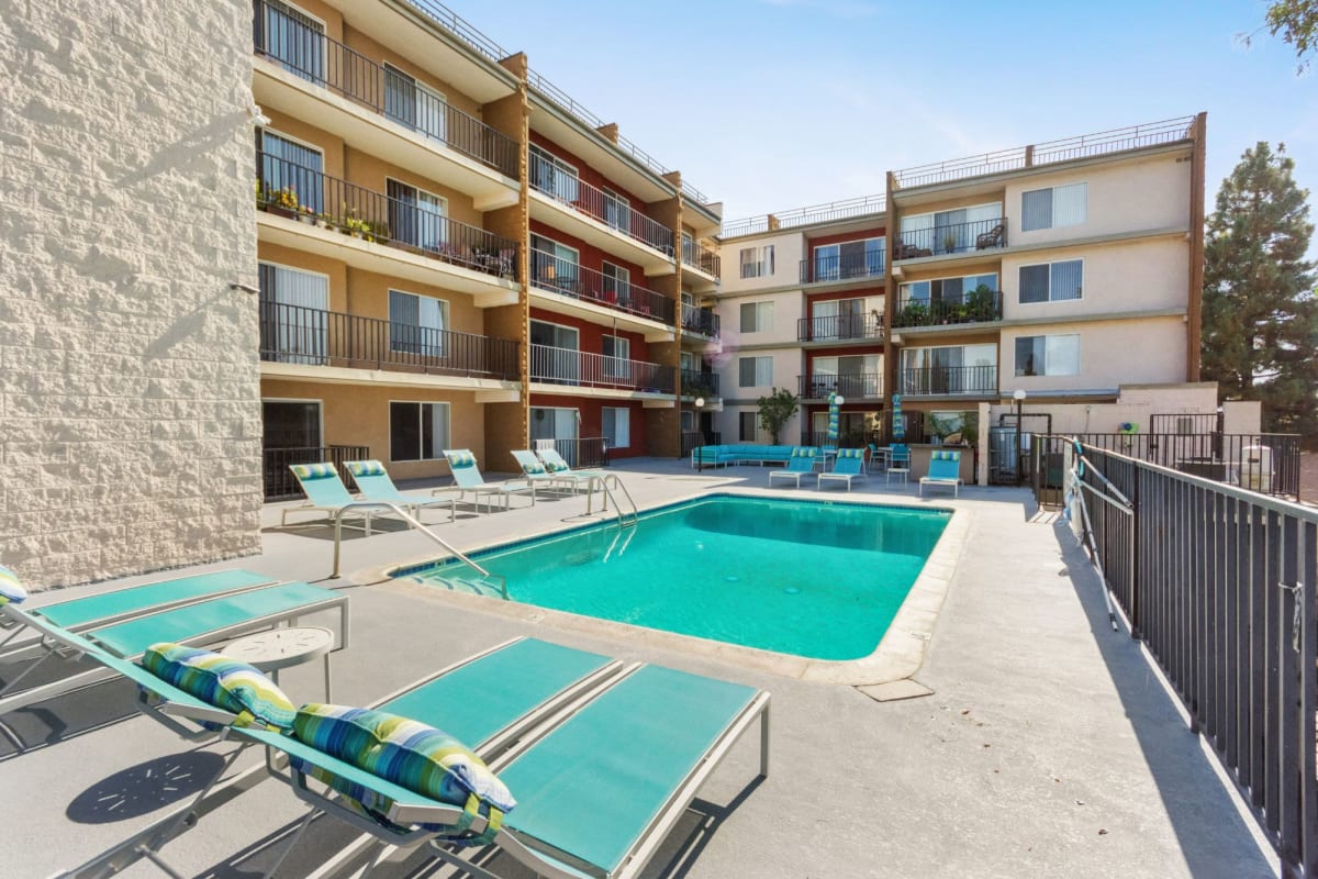 Refreshing pool at Amanda Regency Apartments, Van Nuys, California